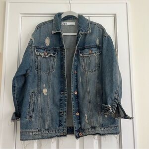 Zara Distressed Denim Jacket